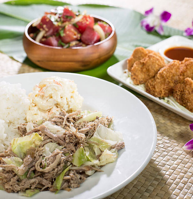 Hawaiian plate lunch and restaurant dining at L&L Hawaiian BBQ